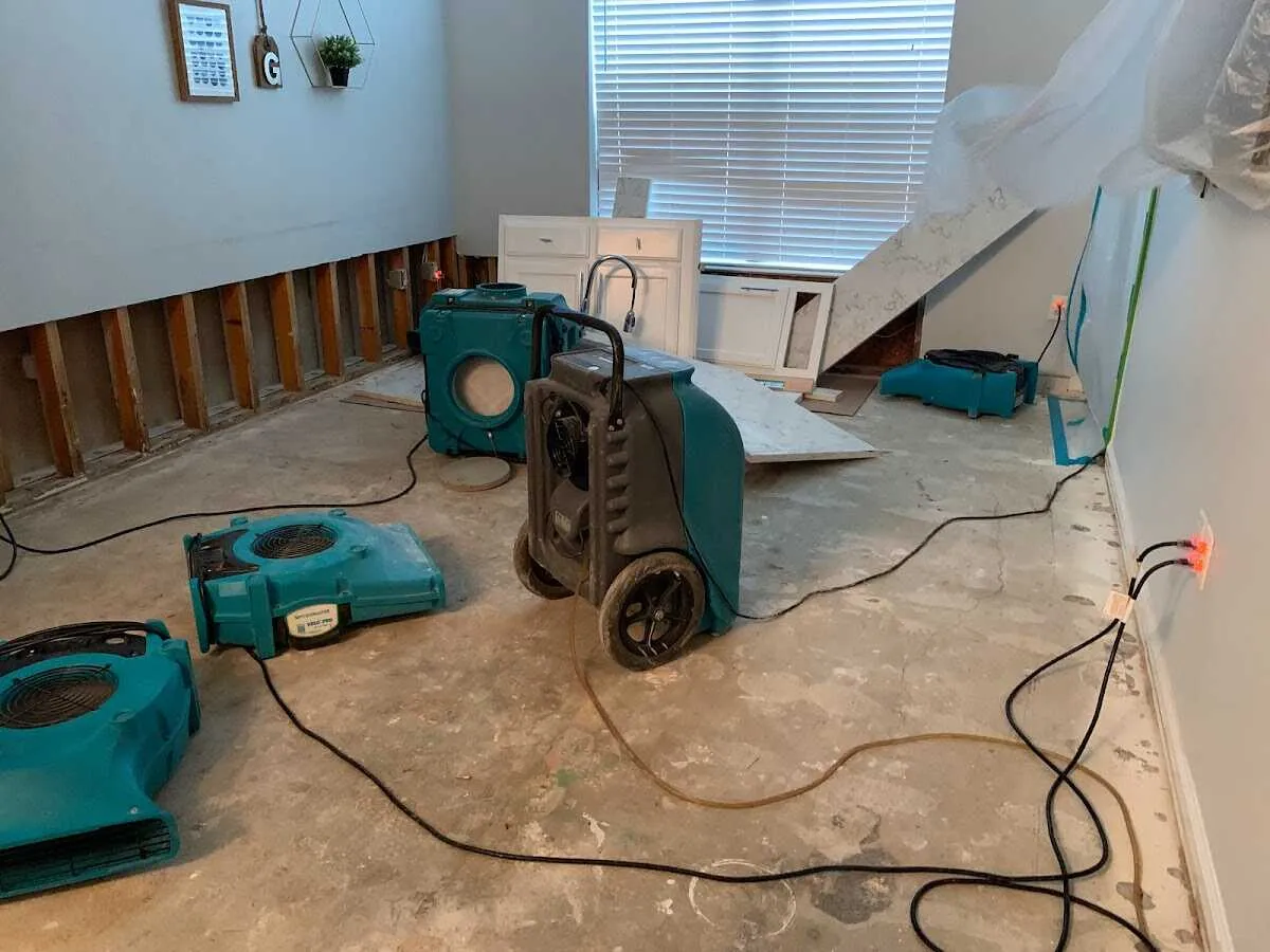 Dehumidifier in flood-cut room for Water Extraction & Removal in West Whittier-Los Nietos